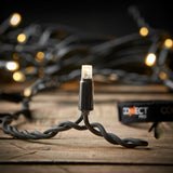 Connectable Icicle Lights on Black Rubber Cable