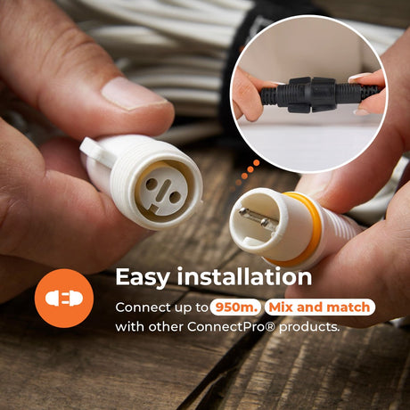 ConnectPro®  Icicle Lights, Flash Bulb LEDs, Connectable, White Rubber Cable