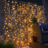 ConnectPro® 2m x 3m Warm White Curtain Lights, Connectable, 432 LEDs, White Rubber Cable