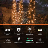 Connectable String Lights on White Rubber Cable