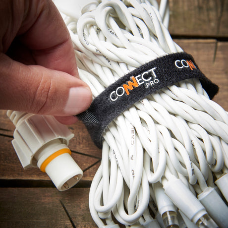 Connectable String Lights on White Rubber Cable