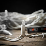 Connectable String Lights on White Rubber Cable