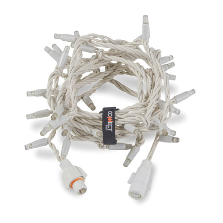 Connectable String Lights on White Rubber Cable