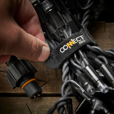 ConnectPro® Connectable Cluster Icicle Lights on Black Rubber Cable