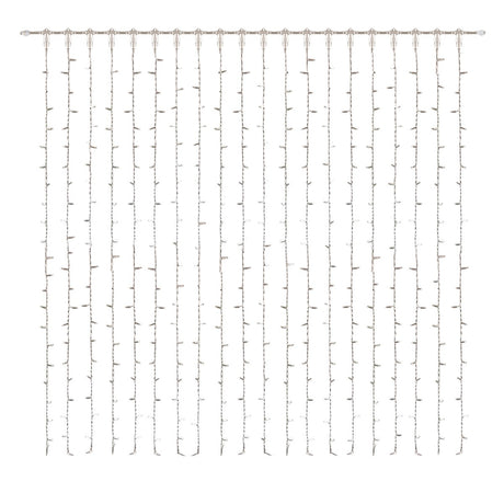 Connectable Warm White Curtain Lights on White Rubber Cable