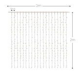 Connectable Warm White Curtain Lights on White Rubber Cable
