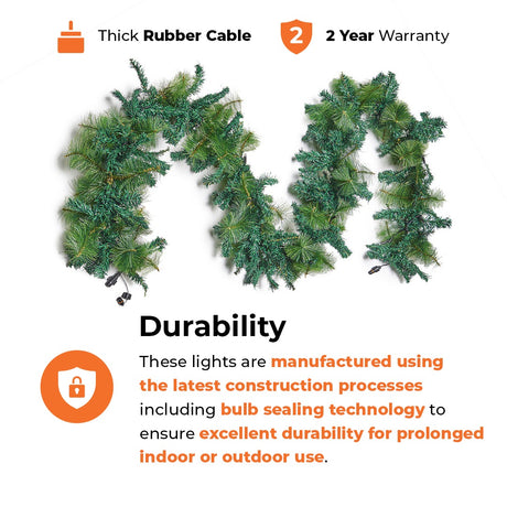 ConnectPro®  Outdoor LED Garland, Connectable, Black Rubber Cable