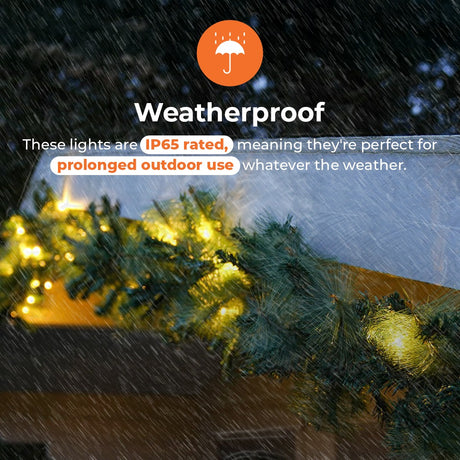 ConnectPro®  Outdoor LED Garland, Connectable, Black Rubber Cable