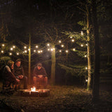 Connectable Festoon Lights with G50 Filament Effect Bulbs on Black Rubber Cable