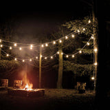Connectable Festoon Lights with Frosted Bulbs on White Rubber Cable