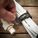 Connectable Festoon Lights with Frosted Bulbs on White Rubber Cable