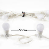 Connectable Festoon Lights with Frosted Bulbs on White Rubber Cable