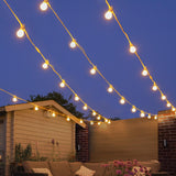Connectable Festoon Lights with Frosted Bulbs on White Rubber Cable