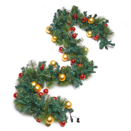 ConnectPro® Outdoor LED Garland with Baubles, Connectable, Black Rubber Cable