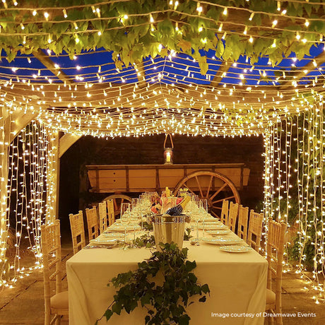 ConnectPro® 3m Outdoor String Lights, Connectable, 24 LEDs, White Rubber Cable
