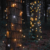 ConnectPro® Outdoor String Lights, Warm White with White Flash LED, Black Rubber Cable