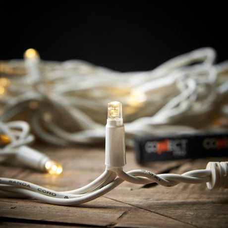 ConnectPro® 3m Outdoor String Lights, Connectable, 24 LEDs, White Rubber Cable