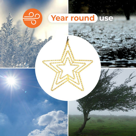 ConnectPro® 75cm Warm White LED Connectable Outdoor Rope Light Star