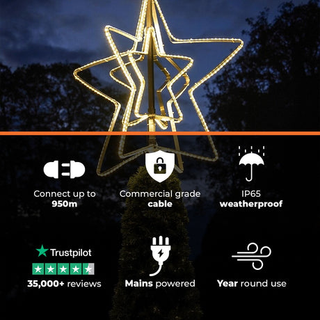 ConnectPro® 85cm Outdoor LED Deluxe Christmas Tree Star Topper, Connectable