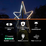 ConnectPro® 65cm Warm White & White Outdoor LED Star Tree Topper