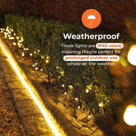 ConnectPro® Outdoor LED Mini Cluster Lights, Connectable, Black Rubber Cable