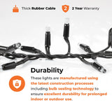 ConnectPro® Warm White Flashing Connectable Outdoor Cluster Lights On Black Cable