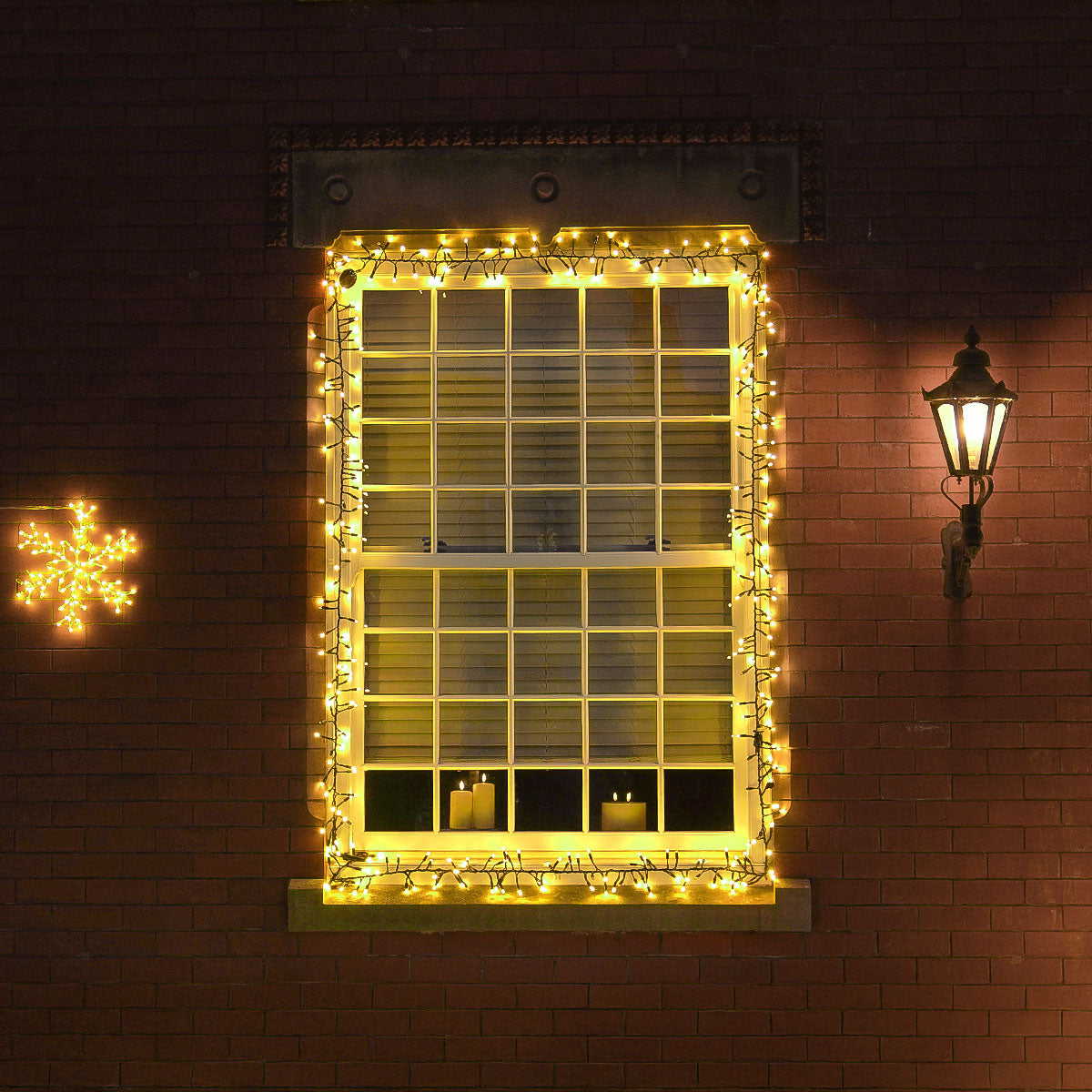 ConnectPro® Warm White Flashing Connectable Outdoor Cluster Lights On Black Cable