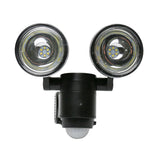 Battery Powered Outdoor Security Light Twin Head Spotlight with PIR Sensor