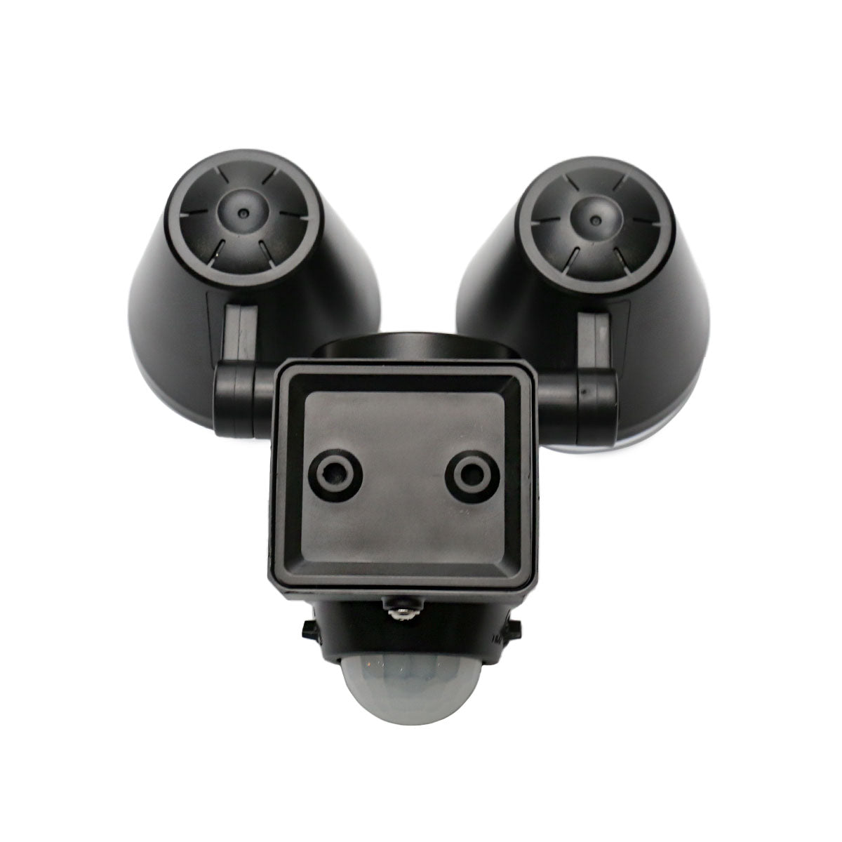 Battery Powered Outdoor Security Light Twin Head Spotlight with PIR Sensor