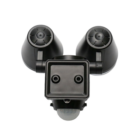 Battery Powered Outdoor Security Light Twin Head Spotlight with PIR Sensor