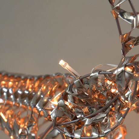 84cm Rose Gold Outdoor Light up Reindeer & Sleigh