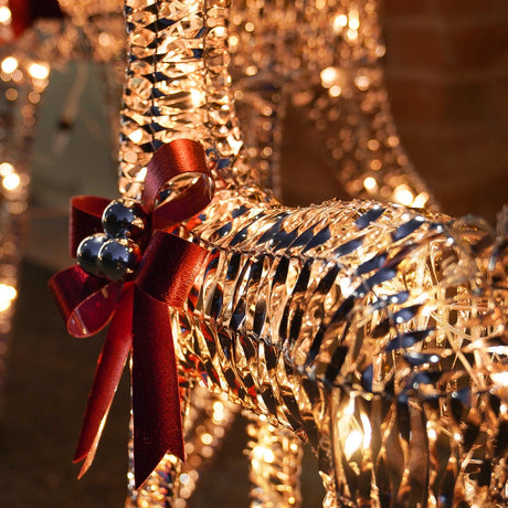 Rose Gold Outdoor Light up Reindeer Family