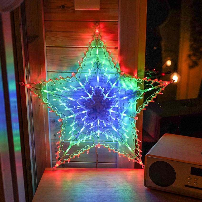 55cm Plug In Hanging LED Star Silhouette