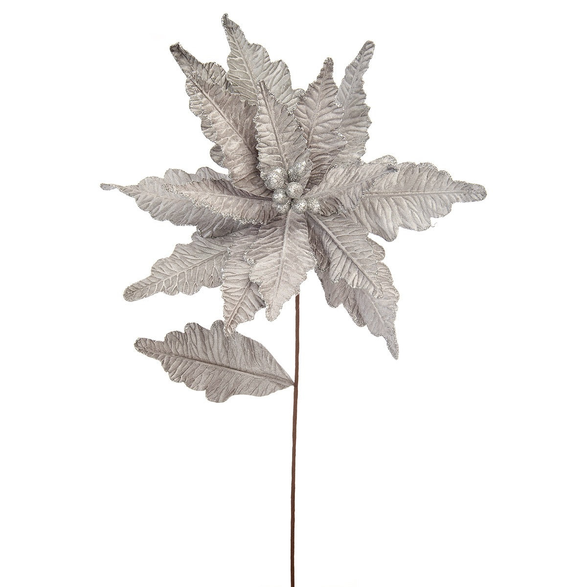 68cm Glitter Poinsettia Christmas Tree Decoration, 4 Pack