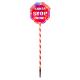 1.1m Outdoor LED Santa Stop Here Sign Christmas Stake Light