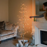 Champagne Gold Twig Tree, Warm White LEDs