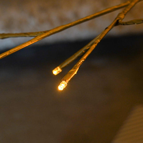 Champagne Gold Twig Tree, Warm White LEDs