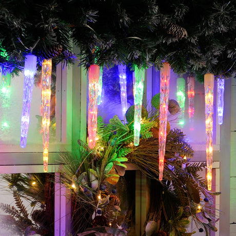 6.9m Outdoor Christmas Icicle Tube Lights, Dual Colour LEDs