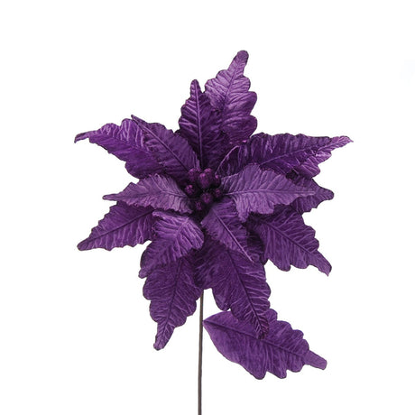 68cm Glitter Poinsettia Christmas Tree Decoration, 4 Pack