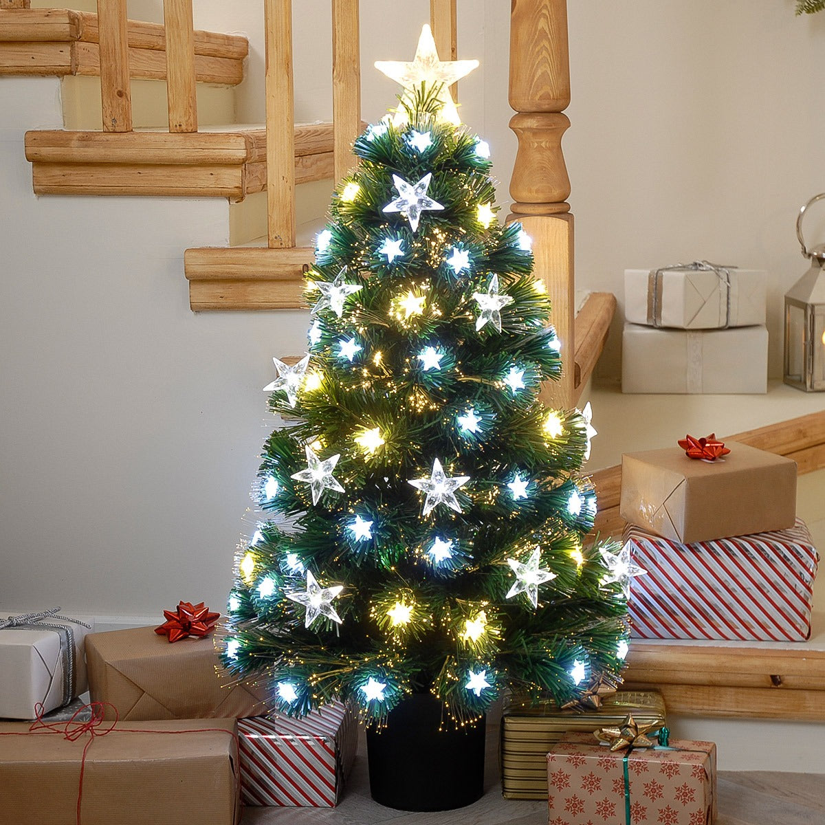 Fibre Optic White and Warm White Christmas Tree