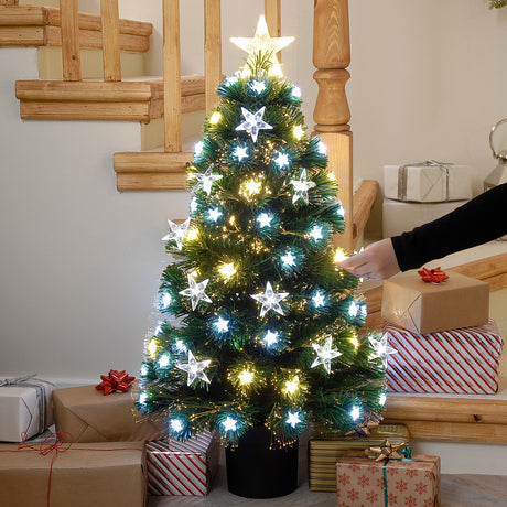 Fibre Optic White and Warm White Christmas Tree