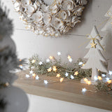 3m Silver Firefly Wire Christmas Tree Star Lights, White and Warm White LEDs