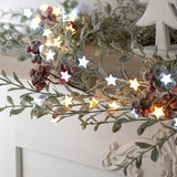 3m Silver Firefly Wire Christmas Tree Star Lights, White and Warm White LEDs