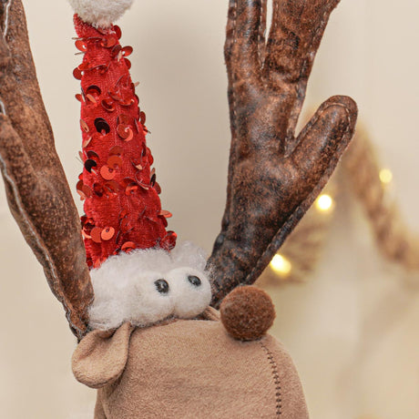 53cm Red Sequin Christmas Reindeer Figure
