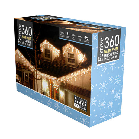 Plug In Christmas Snowing Effect Icicle Lights