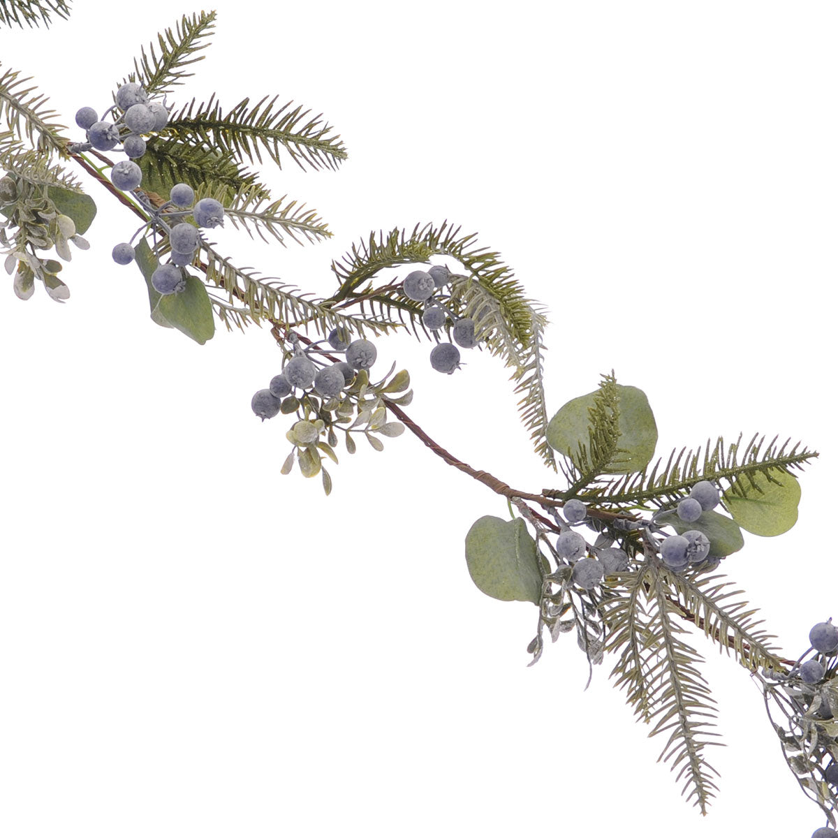 Green Eucalyptus with Navy Berries Christmas Wreath & Garland