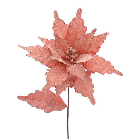 68cm Glitter Poinsettia Christmas Tree Decoration, 4 Pack