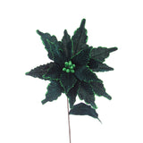 68cm Glitter Poinsettia Christmas Tree Decoration, 4 Pack