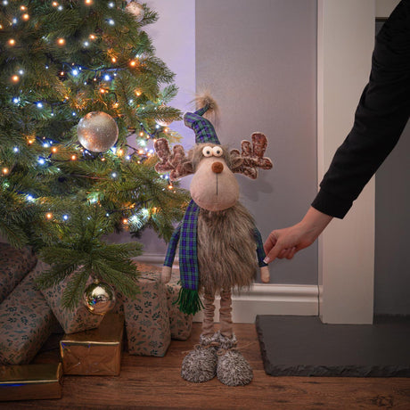 67cm Standing Christmas Reindeer Figure with Telescopic Legs