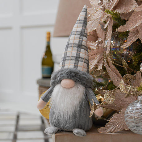 35cm Grey Tartan Standing Gonk Figure
